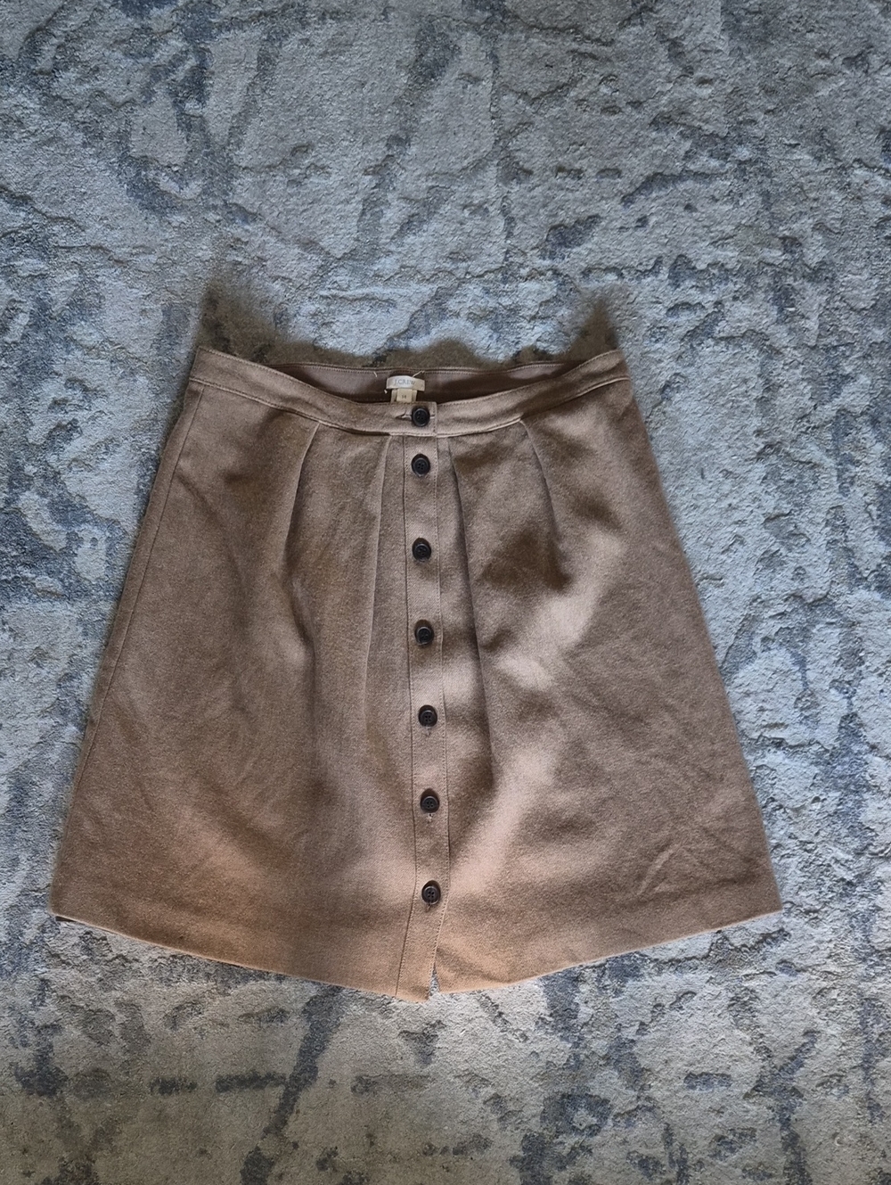 J. Crew Chestnut Button-Front Midi Skirt